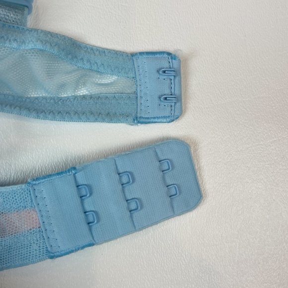 NWOT Victoria's Secret Bra 34D Push-Up Blue White Lace - Picture 5 of 7